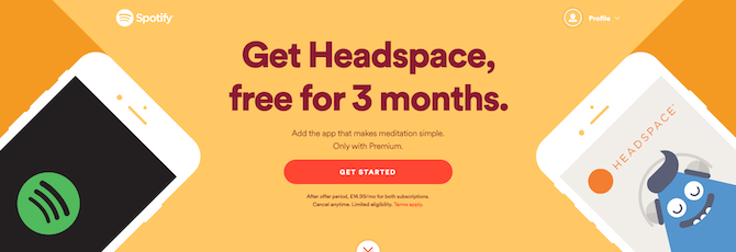 Spotify Premium med Headspace