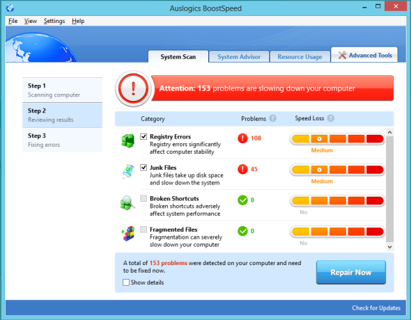 Auslogics-BoostSpeed-systemet-scan-resultater Auslogics-BoostSpeed-systemet-scan-resultater
