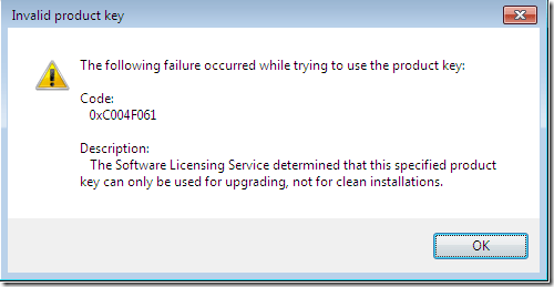 Problemer med opgradering af Windows 7