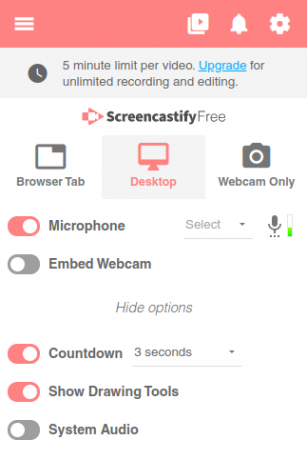screencastify lydværktøj til Chromebook-optagelse