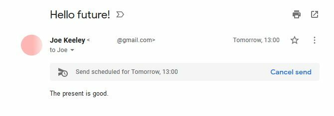 Annuller en planlagt e-mail i Gmail