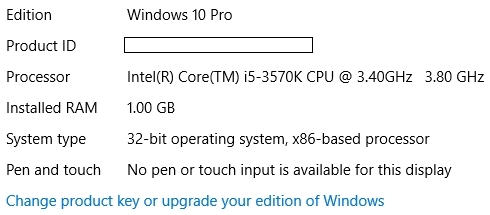 Windows 10-systemtype