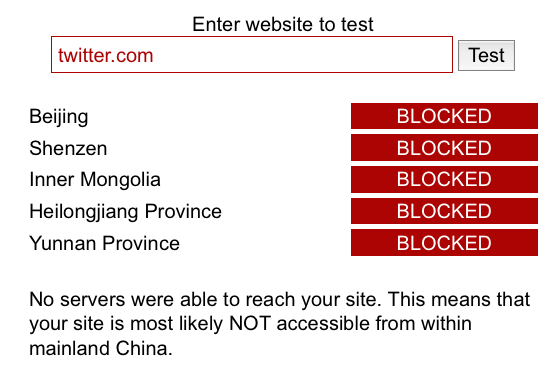 liste over websteder, der er blokeret i Folkerepublikken Kina