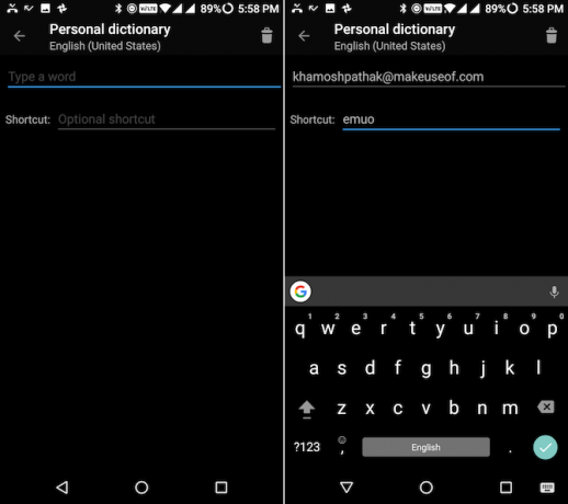 tekst ekspansion gboard
