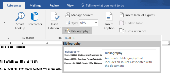 Sådan opretter du professionelle rapporter og dokumenter i Microsoft Word Bibliografi