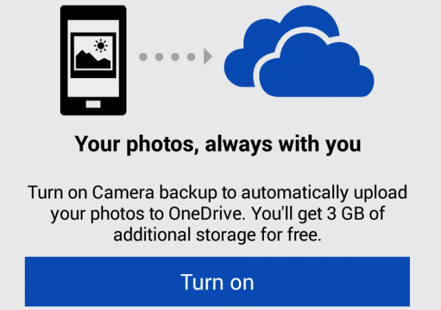 OneDrive Camera Backup