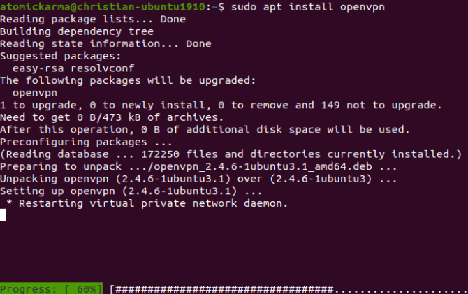 Sådan installeres en VPN-klient på Ubuntu Linux vpnp linux vpn openvpn-installation