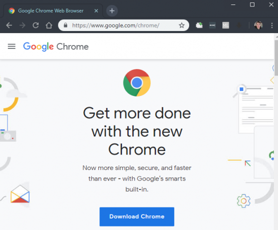 Startside for Google Chrome