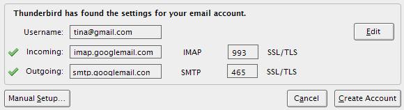 synkroniser thunderbird-e-mail