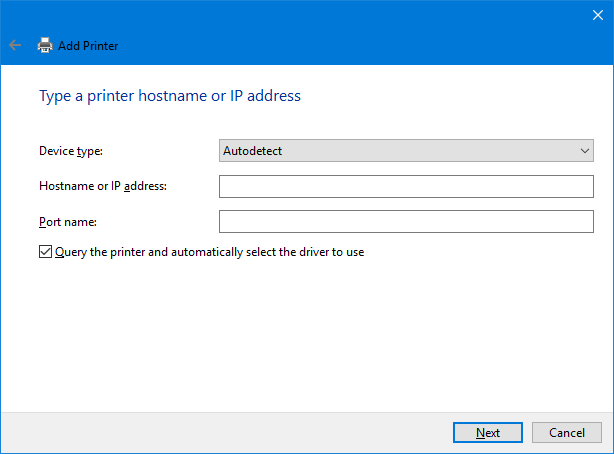 printer ip adresse