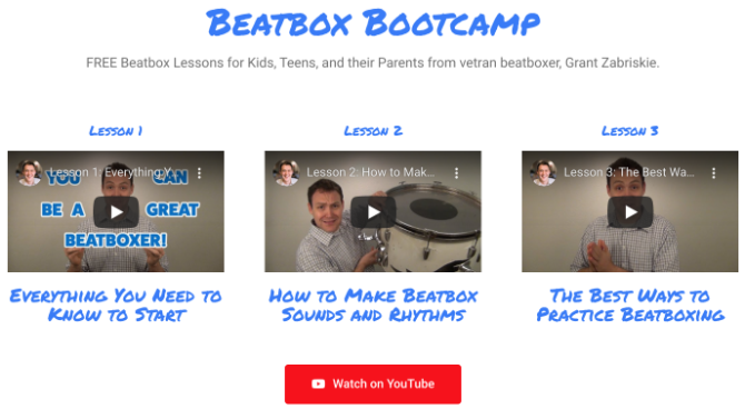 Beatbox Bootcamp lærer dig, hvordan du beatbox gratis i tre YouTube-lektioner