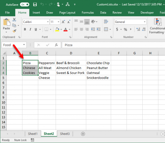 typer excel-lister for at lette indtastning af data