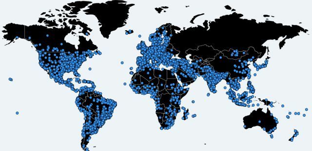 Necurs Botnet infektionskort