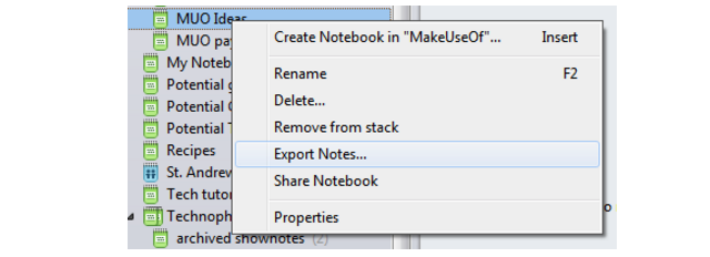 Sikkerhedskopiere Evernote
