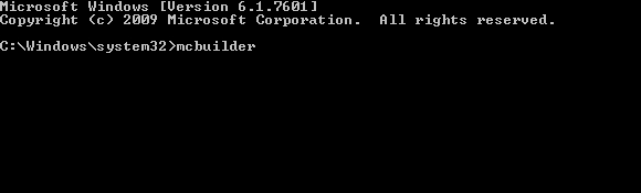Kør mcbuilder i Windows 7 kommandoprompt