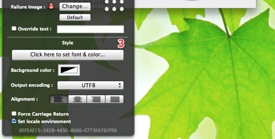 GeekTool - Vis systeminformation på Mac i Style 02d Egenskaber og grupper font og farve