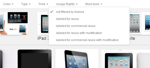 Find juridiske billeder på Google med et nyt filter ipad cc