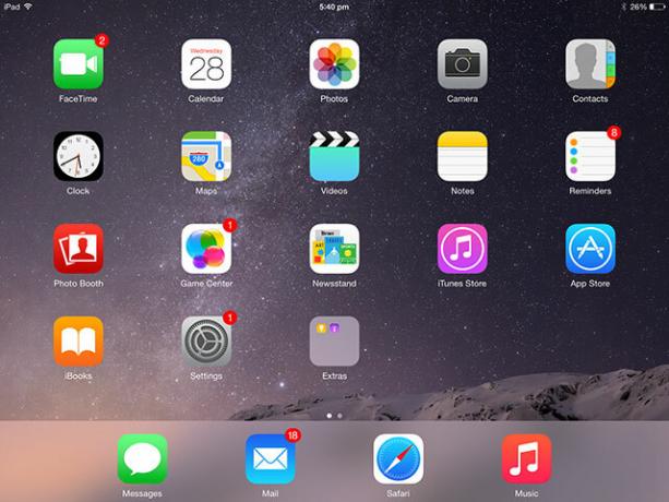 iPad Air 2 Review og Giveaway-hjemmeskærm