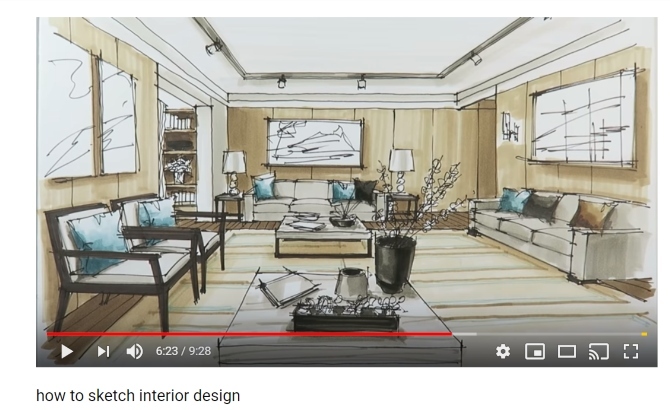 YouTube-interiørdesignsketchekurser online gratis