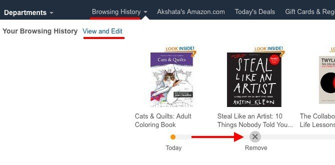 Amazon Browsing Historie