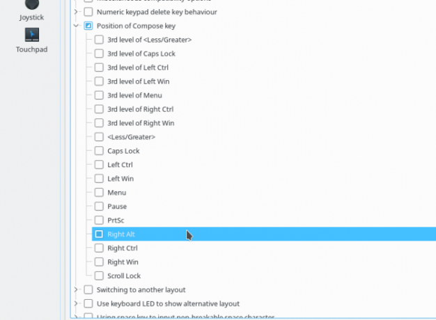 kde tastatur config komponere