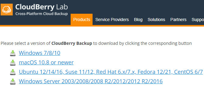 CloudBerry Backup beskytter filer på Windows, Mac og Linux 01 CloudBerry Backup Platforms