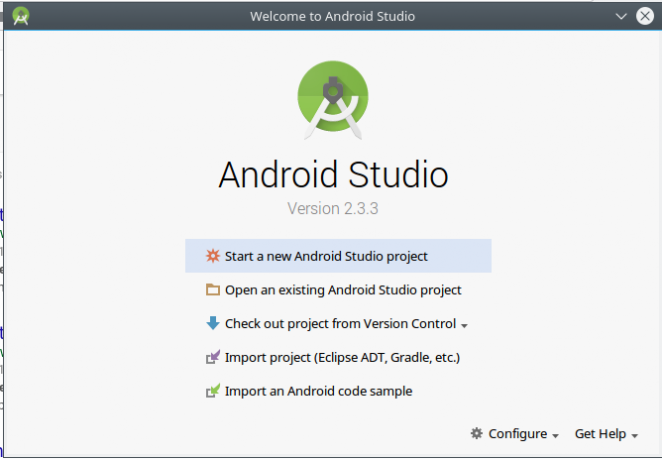 android oprette app androidstudio start