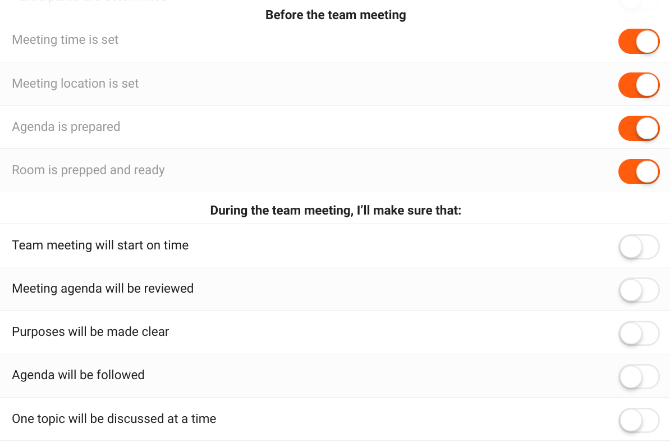 Brug Team MEeting-checkliste for at sikre, at mødet kører effektivt