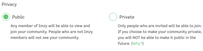 Imzy Fællesskabets Privacy