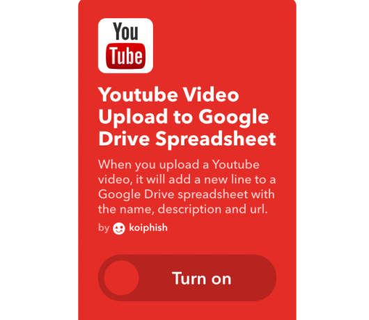 YouTube ifttt optage videoer google ark