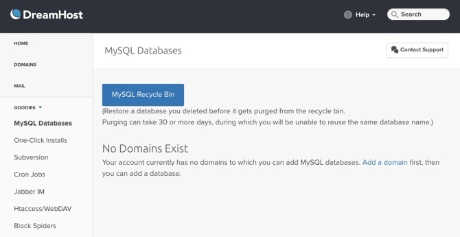 Hvad skal du lede efter i en webhost? dreamhost mysql