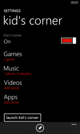 Muo-Windows Phone-Kids Corner-indstillinger