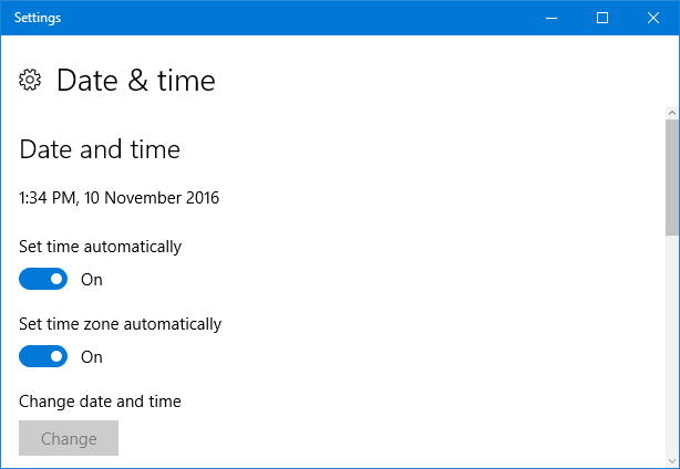 windows 10 dato og tid