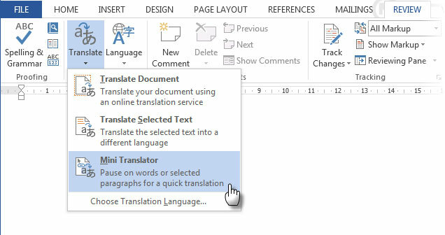 Office Produktivitet Tip #Mini Translator