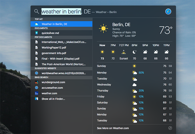 OS X El Capitan er her! Opgrader til en mere glat Mac Oplev spotlight vejr