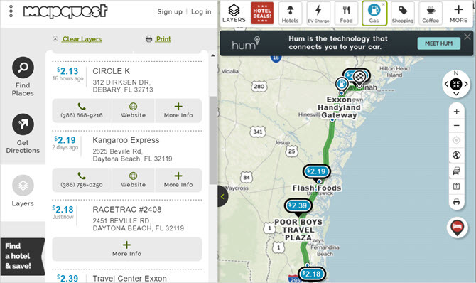 mapquest planner gasweb