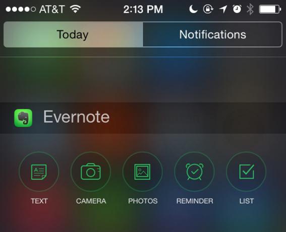 Evernote widget