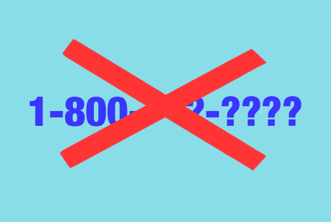 800 noter Slå op til ikke-opført telefonnummer