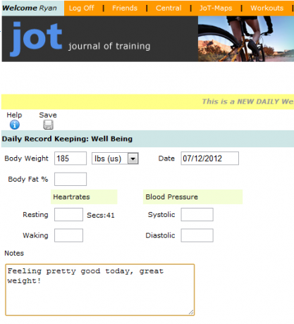 Planlæg og følg træningssucces med Journal of Training jot12