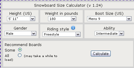 find snowboard i den rigtige størrelse