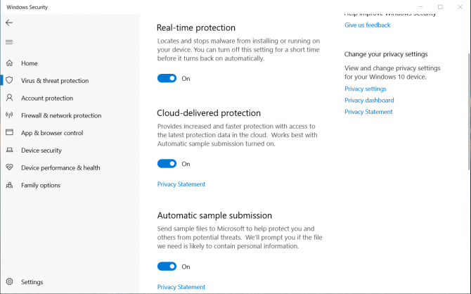 virus- og trusselsbeskyttelse i Windows Defender