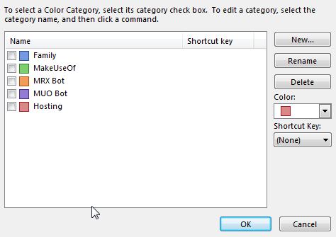 Betinget formatering af farvekategorier i Outlook