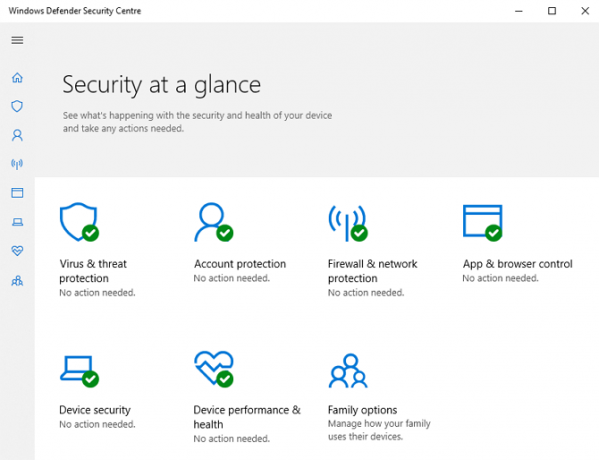 Windows Defender-skærmbillede