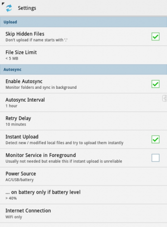 Android dropbox app