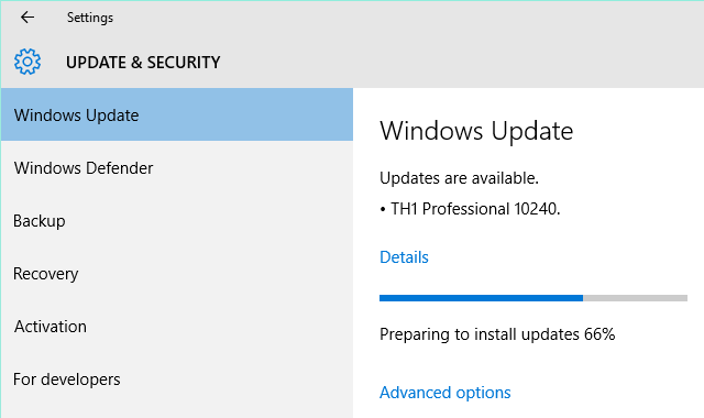 Windows 10 Installation af Build 10240