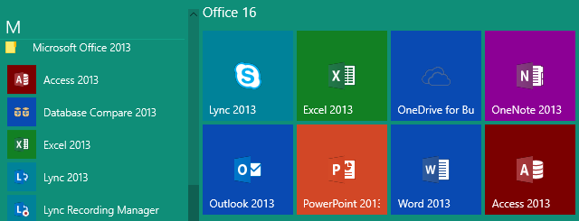 Office 16 med 2013 Suffix