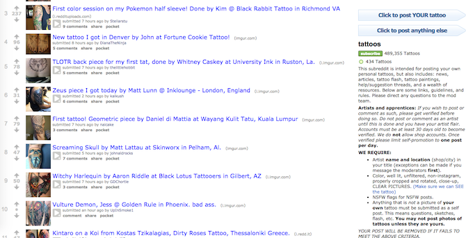 Tatoveringssteder og apps - Reddit tatoveringer