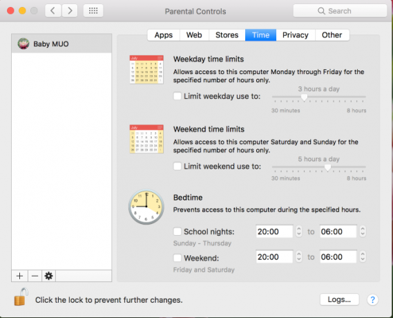 Mac tidsbegrænsning af forældrekontrol