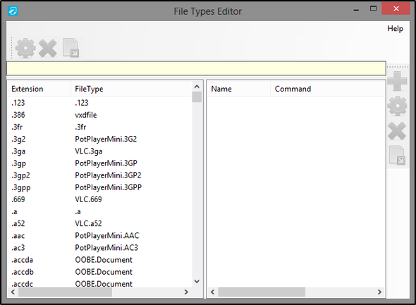 Editor for filtyper