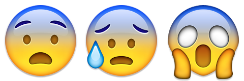 bange bekymrede emoji-emoticon